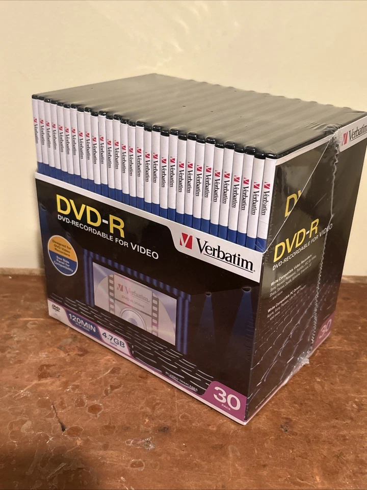 Verbatim DVD-R DVD-Recordable For Video 30 Pack Sealed 2004 Brand New. With Case - Image 1 of 1