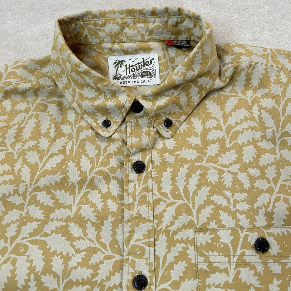 Howler Brothers Mansfield Shirt Mens XL Button Up Performance Leafy Litho - Image 1 of 4