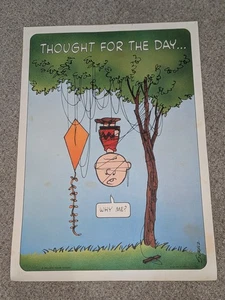 Rare CHARLIE BROWN PEANUTS VINTAGE 1950's POSTER WHY ME? Schulz 14" x 19.5" - Picture 1 of 8