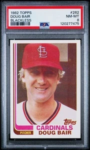PSA 8 - 1982 Topps BLACKLESS #262 Doug Bair St. Louis Cardinals VERY SCARCE - Picture 1 of 2