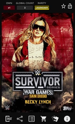 WWE Topps Slam Survivor Series DIGITAL Becky Lynch Red Legendary 5 CC DIGITAL - Image 1 of 2