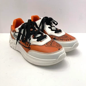 Von Dutch Orange and White Leather Sneakers OG Fairfax Womens 9.5 EU 42 Shoes - Picture 1 of 11