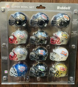 NFL Mini-Helmets Super Bowl Set Series Three Sealed Riddell #33-43 Pocket Size - Picture 1 of 2