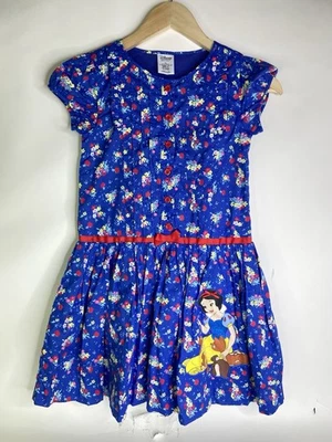Disney Store Snow White Princess Dress Girls 7-8 Blue Floral Short Sleeve Button - Image 1 of 4