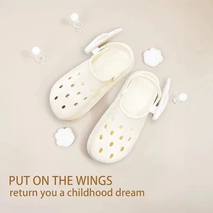 Adorable Unique Fashionable Eye-catching Lovely Artistic Crocs angel wing charms - Foto 1 di 8