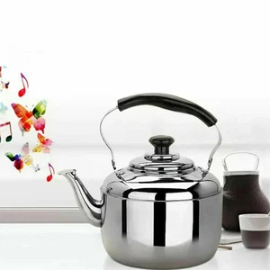 WHISTLING KETTLE STAINLESS STEEL COFFEE TEA POT INDUCTION GAS 1L 2L 3L 4L 5L New - Picture 1 of 8