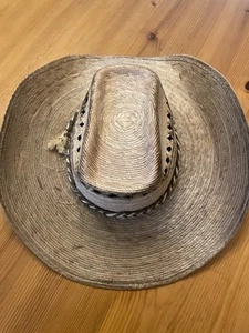 Goldcoast Sunwear Straw Cowboy Hat Woven Mexico Braided Band EUC - Picture 1 of 15