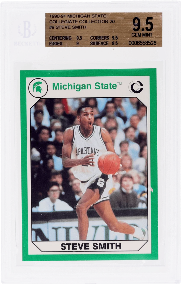 1990 Michigan State Collegiate Collection 20 Steve Smith #9 BGS 9.5 - Image 1 of 2