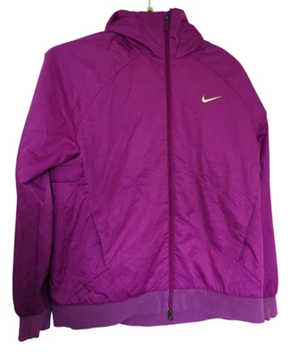 NIKE FULL ZIP Concealable Hood Lightly Padded JACKET - SIZE XL - Bright Purple - Image 1 of 4
