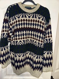 Vintage Claybrooke Outdoors Sweater Men LARGE MADE IN USA 100% COTTON 80s 90s - Picture 1 of 5