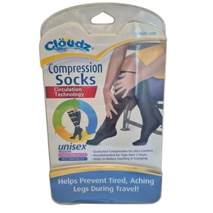 Calcetines de Viaje de Compresión Cloudz Medianos Unisex Mujeres 6-10 Hombres 5-9 Negros Nuevos - Imagen 1 de 3