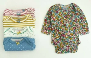 MINI BODEN Baby Girls Bodysuit Long Sleeved Soft Cotton Floral Pink Yellow Blue - Picture 1 of 7
