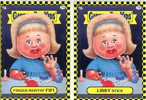 Garbage Pail Kids Flashback 1 FINGER-PAINTIN' FIFI & LIBBY STICK 70A/B Stickers - Picture 1 of 1