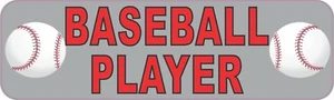 10in x 3in Baseball Player Bumper Sticker Window Decal Stickers Vinyl Car Decals - Picture 1 of 1