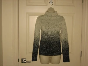 Sage Collective~ Women's Black Ivory Ombre Ribbed Turtle Neck Sweater~ SZ S~NWT - Picture 1 of 4