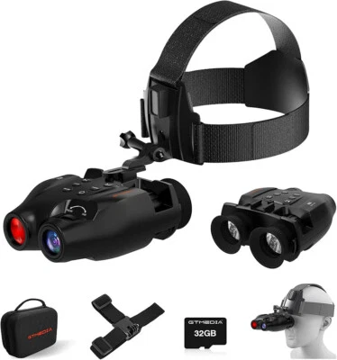 Night Vision Goggles Head Mounted Infrared Binoculars IR Recording for Outdoor - Image 1 of 4