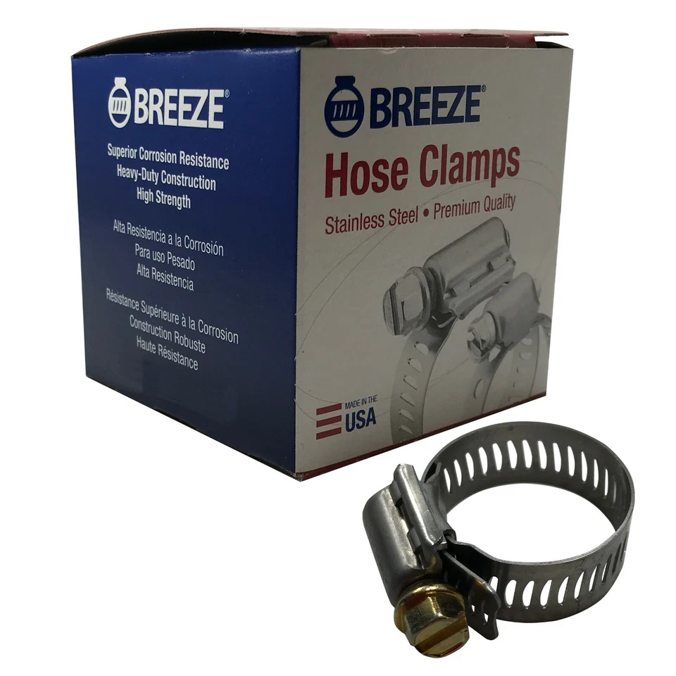 SHERCO-AUTO Box of 100 #12 Stainless Steel 11/16 to 1-1/4" Worm Gear Hose Clamp 1/2 Band USA
