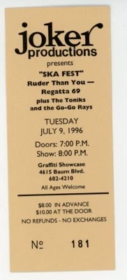 Ruder Than You Concert Ticket Graffiti Showcase Pittsburgh, PA 1996 - Image 1 of 2