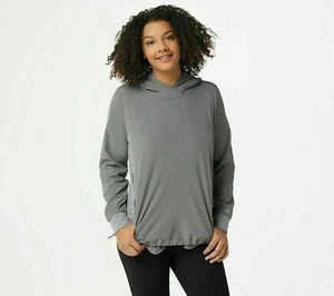 AnyBody Move Active High Tech Stretch Hoodie Charcoal Small  - Picture 1 of 1