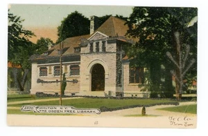 Postcard Ogden Free Library Walton New York Glitter Card Undivided Back - Picture 1 of 2