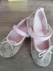 Gucci GG Canvas Ribbon Toddler Shoes Size 21/13cm J9