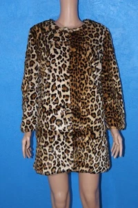 SAKS FIFTH AVENUE Damen M/L LEOPARDENJACKE gefüttert Kunstfell neu mit Etikett im Wert von 295 $! - Bild 1 von 7