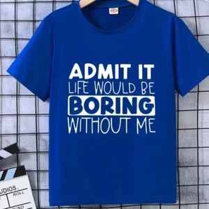 Boys' Summer Fashion Letter Print Casual T-Shirt  Gildan - Picture 1 of 2