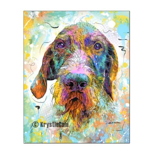 German Wirehaired Pointer Art Print - Original Dog Portrait by Krystle Cole - Picture 1 of 4