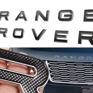 Front Hood Emblem Fit For Range Rover Letters Badges Nameplates Black Silver - Picture 1 of 7