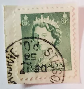 Kanada Postage ~ Queen Elizabeth II ~ Green 2₵ Stamp ~Cancelled/Posted ~1953-05 - Bild 1 von 6