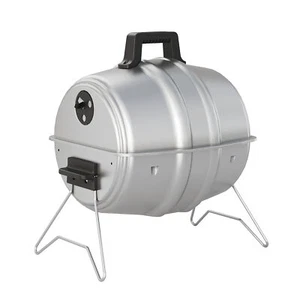 Americana Grills Keg A Que Charcoal BBQ Portable Grill, 186 Square Inch, Silver - Picture 1 of 12