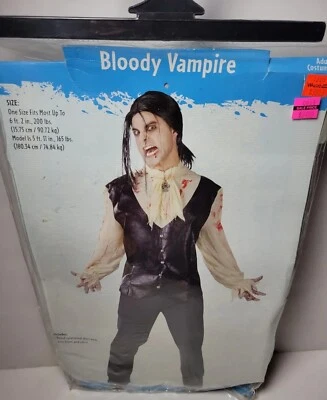 Adult Bloody Vampire Halloween Costume Blood Spattered Shirt Vest - One Size - Image 1 of 4