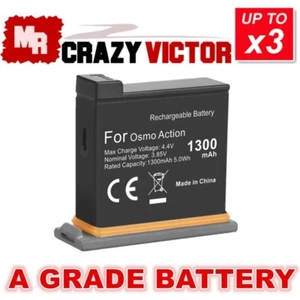 Replacement Battery for DJI Osmo Action Camera, Part OSMOAP1 AB1-1300mAh-3.85V - Picture 1 of 4