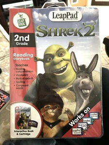 NEW LeapFrog LEAP PAD Shrek 2 Interactive Book & Cartridge 2nd grade reading - Picture 1 of 2