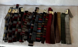 22 lot vintage HAND WOVEN WOOL CHURCHILL NECKTIE collection 60s MOD RAB NOS - Picture 1 of 9