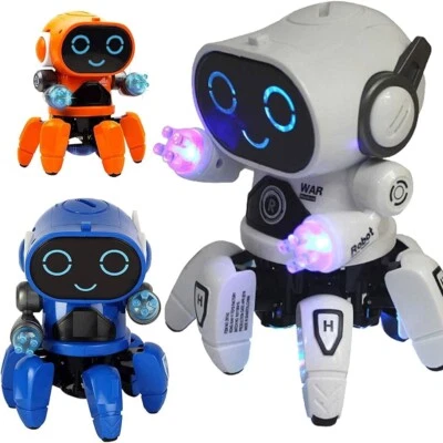 Super Cute Dancing Robot Electric Octopus Six Claw Robot Toy Music Light - Image 1 of 4