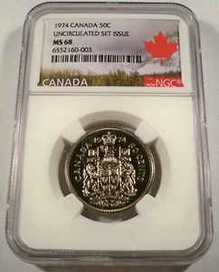 1974 CANADA NGC MS68 HALF DOLLAR 50c MS 68 - Picture 1 of 3