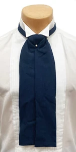 Men's Navy Blue Ascot Cravat Tie with Pin Victorian Formal Morning Dress - Picture 1 of 1