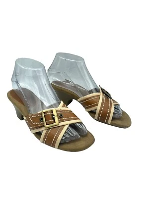 Sandalias Aerosoles Mujer 6 Álgebra Slides Tacones Cuero Marrón Hebilla Correa Foto 1 de 4