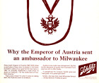 1963 Schlitz Beer empereur d'Autriche ambassadeur à Milwaukee magazine annonce imprimée