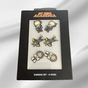 Juego de 6 Pendientes Esmaltados My Hero Academia Oficial BIOWORLD - Imagen 1 de 3