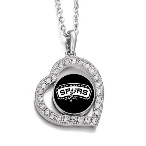 San Antonio Spurs Womens Sterling Silver Link Chain Necklace With Pendant D19 Cover