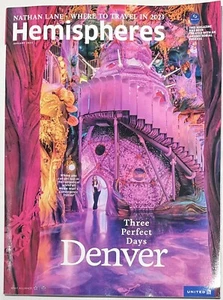 United Airlines Hemispheres Magazine January 2023 - Three Perfect Days Denver - Picture 1 of 3