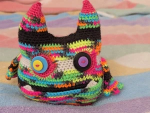 Handcrafted Crochet Twistlet Plushie Monster Neon Rainbow (Noize) - Picture 1 of 7
