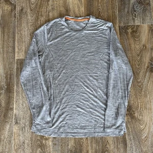 Rompighiaccio Base Strato Camicia Uomo Grigio Medio Cool Lite Manica Lunga Lana Merino - Foto 1 di 12