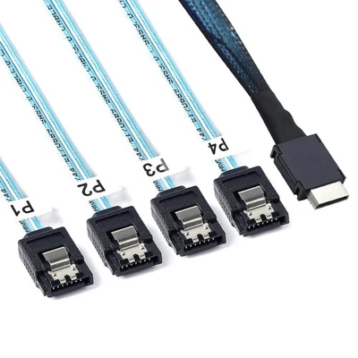 Suitablefor OCuLink PCI Express SAS SFF8611 4i to4X SATA server conversion cable - Image 1 of 4