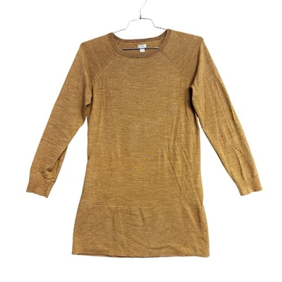 J Crew  Women XL  Brown Merino Wool Blend Long Sleeve Knee Length Sweater Dress - Image 1 of 4