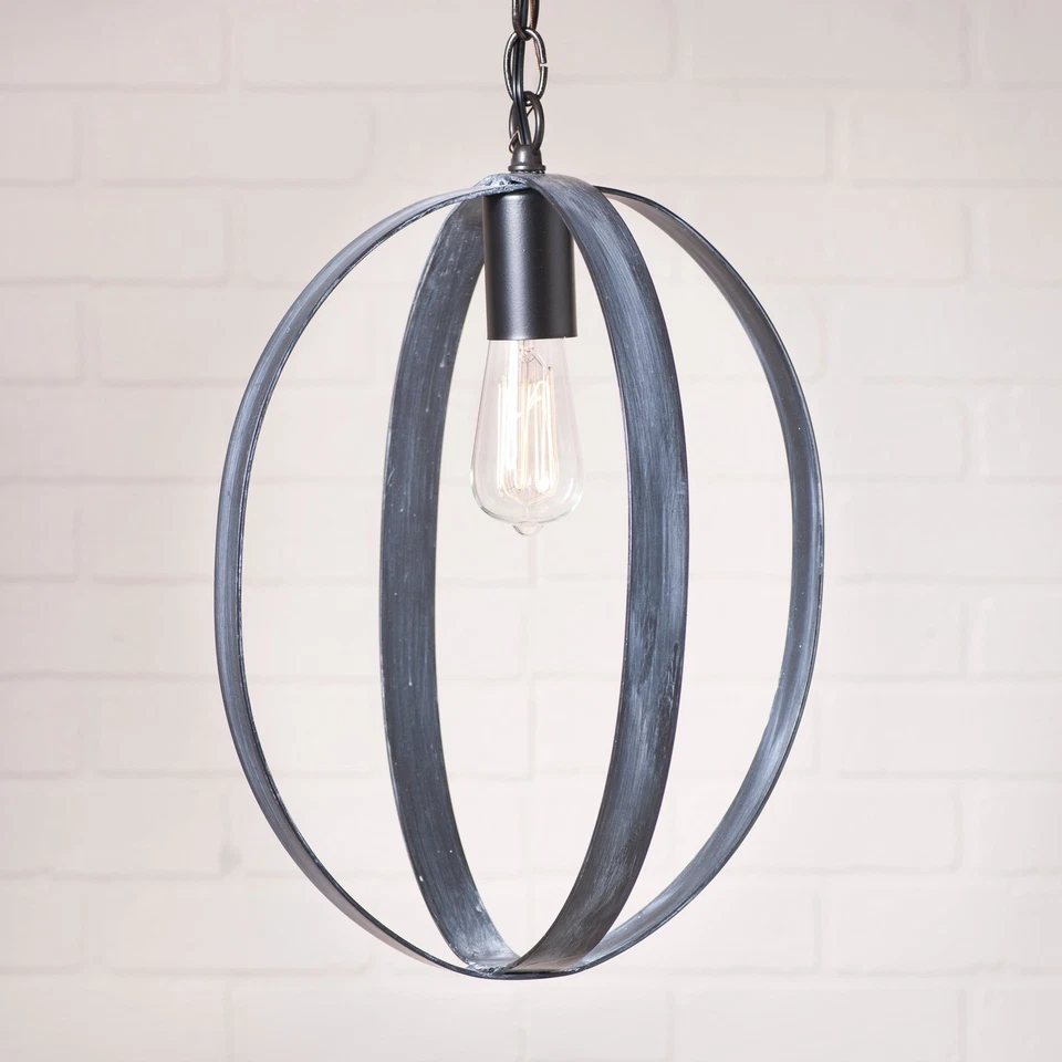 Irvin's Country Tinware 16-Inch Oval Sphere Pendant in Black - Image 1 of 1