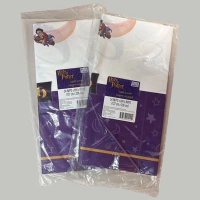 (2) - VTG 2000s Harry Potter Sorcerers Stone Plastic Table Cover Party Supplies - Image 1 of 4