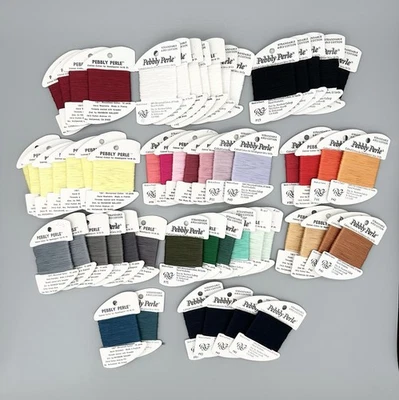 Rainbow Gallery PEBBLY PERLE Cotton Thread - Multi Colors Lot of 56 Cards - Image 1 of 4